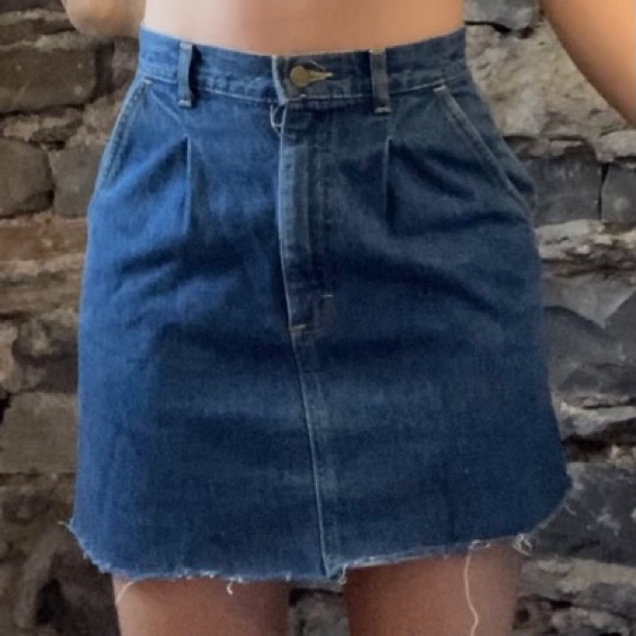 Vintage Lee High waisted Jean skirt size 2 - Picture 3 of 4